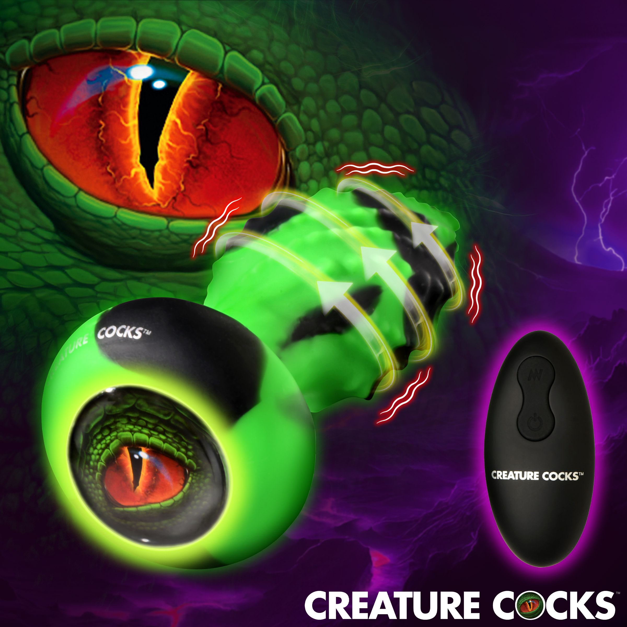 Eye of the Spawn Vibrating & Squirming Silicone Butt Plug